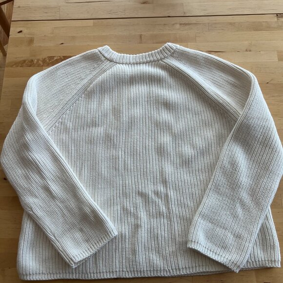 Jenni Kayne Cotton Fisherman Sweater, Size XL (Extra Large), Ivory/off white - Picture 8 of 8